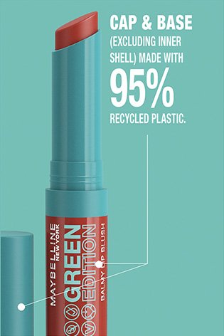 Green Edition Lipstick - Cap & Base made with 95% recycled plastic