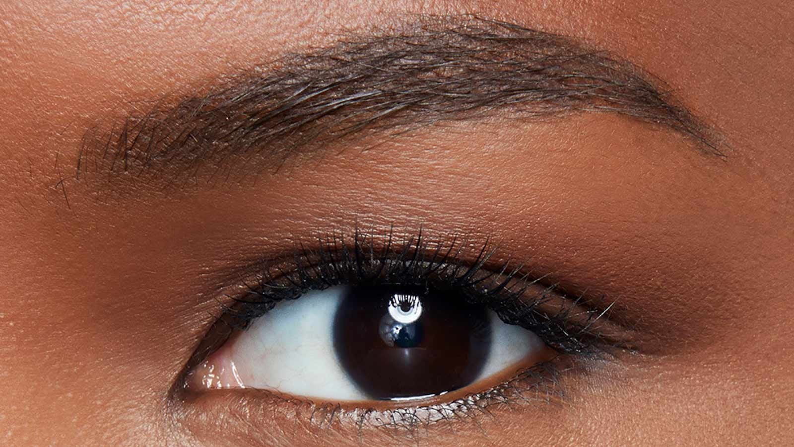 After macro dark Maybelline brow extensions