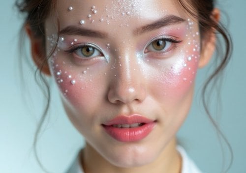 maquillaje con perlas